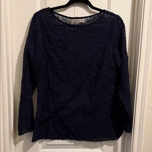 LOFT Navy Lace Blouse